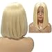 613 Wigs 13x4 Lace Front Human Hair Wig Middle Part Short Cut Blonde Bob 180% Density Remy Hair 12" Straight Glueless Bob Wig for Black Women