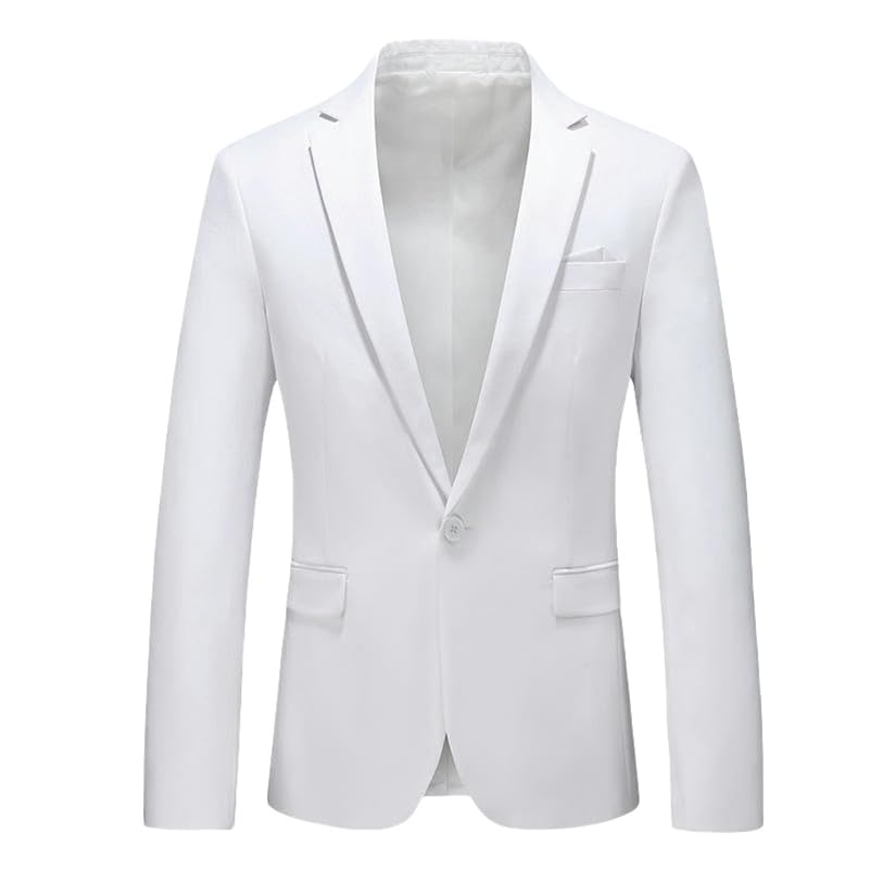 Blazer simple homme coupe ajustée veste rose rouge un bouton
