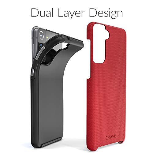 Image of Crave for Galaxy S21 Plus Case, Shockproof Protection Dual Layer Case for Samsung Galaxy S21 Plus, S21+ 5G (6.7 inch) - Red