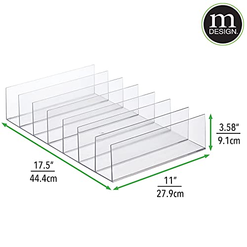 Mdesign Plastic Divided Clutch Organizer For Closets, Bedrooms, Dressers - Closet Shelf Storage Solution For Purses, Wallets, Bill Folds, And Accessories - 7 Sections - Lumiere Collection - Clear #TOP2