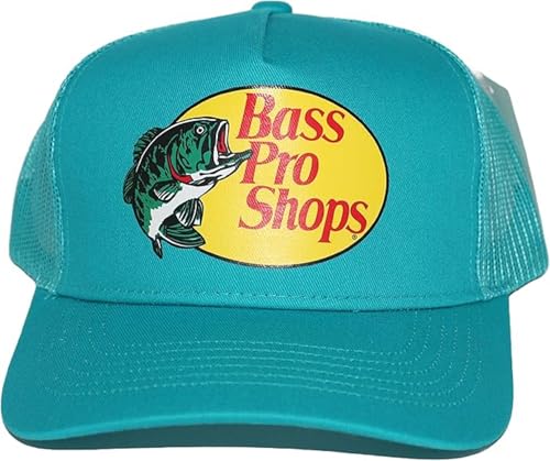Authentic Bass Original Fishing Hunting Pro Mesh Back Trucker Hat - Men & Women Outdoor Activity & Travel Ultimate Accessory (US, Alpha, One Size, Aqua)