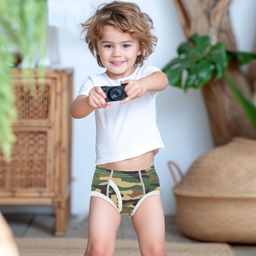visesunny Boys Cotton Underwear Green Chunky Camouflage Printed Toddler Soft Training Briefs Size 2T-8Y for Kids3