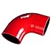Upgr8 Universal 4-Ply High Performance 90 Degree Elbow Coupler Silicone Hose (3.0"(76MM), Red)