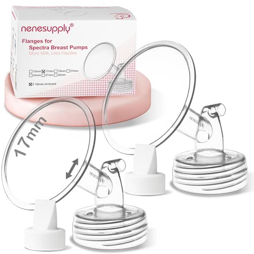 Image of Nenesupply 17mm 2 pc Flanges Duckbill Valves Compatible with Spectra S2 S1 9 Plus Synergy Gold Breastpump Replacement to Spectra Pump Parts Flange Accessories Wide Mouth Work with Backflow Protector