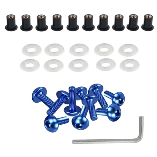�I�[�g�o�C�p�{���g Compatible With For Ninja 500 EX500A 1987-1992 For EX500D 1995 �I�[�g�o�C�A�N�Z�T���[�t�F�A�����O�{���g�L�b�g�N���b�v���b�V���[�t�@�X�i�[(Blue)