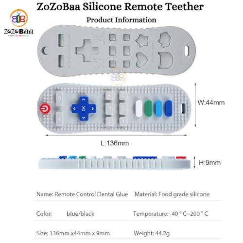 Image of TV Remote Soft Silicone Teether for Baby Gums, Teething Toy for Babies, BPA Free, Pain-Relief, Non-Toxic, 100% Food Grade, Soothing & Smooth Edges Easy to Grasp Chewable -Grey (Pack of 1)