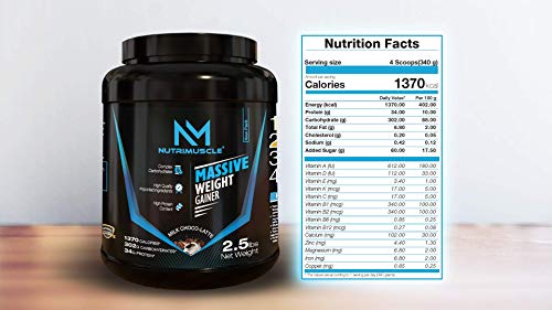 NUTRIMUSCLE-MASSIVE-WEIGHT-GAINER-25-LBS-1134-KGS-CHOCO-LATTE-FLAVOUR-FOR-MUSCLE-AND-MASS-GAIN-MADE-IN-INDIA NUTRIMUSCLE MASSIVE WEIGHT GAINER - 2.5 LBS - 1.134 KGS - CHOCO LATTE FLAVOUR - FOR MUSCLE AND MASS GAIN - MADE IN INDIA
