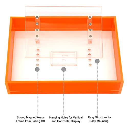 Happydino 8X10 Floating Frame Acrylic Neon Picture Frame Freestanding Translucent Colored Decorative Photo Frame For Wall Mounting Tabletop Desk Gallery Display, Neon Orange #TOP3