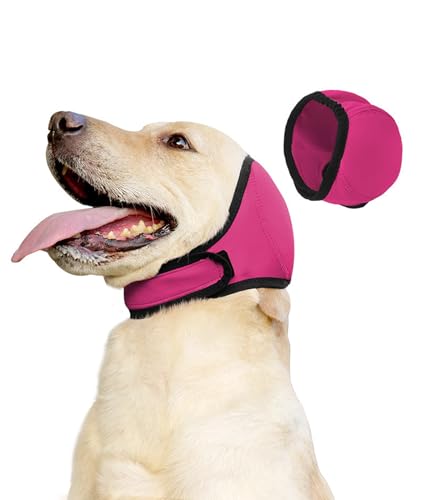Image of Dog Ear Muffs, Ear Protector for Dogs, Noise Cancelling Ear Muffs for Dogs, Dog Ear Protector, M Size, Rose Red Color, Comfortable Dog Sound Protection