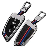 OLLEN Heavy Metal Key Fob Cover Case, Fit for BMW 2 5 6 7 Series X1 X2 X3 X5 X6 GT Series, Full Protection Key Fob Shell Case, Blade Shape, Gunmetal (1 Pcs)