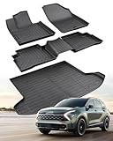 CreekT for Kia Sportage Floor Mats 2026 2025 2024 2023 (NOT FIT Hybrid Models), All Weather Floor Mats & Cargo Trunk Liners for Kia Sportage 2023-2025 2026 Interior Accessories (4 Piece/Set)