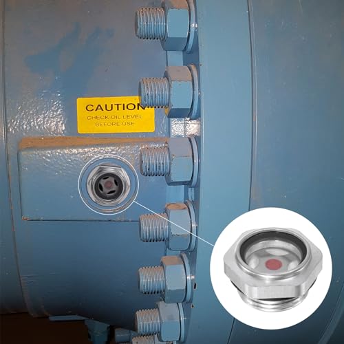 Image of uxcell Air Compressor Oil Level Gauge Sight Glass G1 Male Threaded 23mm Height Aluminum Liquid Indicator Sight Window