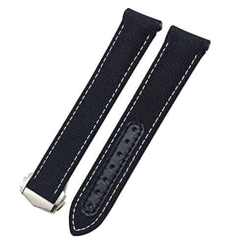 Bracelet de montre de 19 mm en toile et cuir pour montre Seiko et Omega Seamaster 300