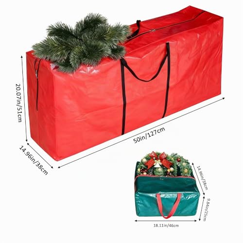 Miniatura 2 de Juego De 2 Bolsa De Almacenamiento Para Árboles De Navidad 127 X 51 X 38 Cm, Bolsas De Almacenamiento Para Adornos Navideños, Oropel Y Luces De Cadena. Se Adapta A Árboles Artificiales