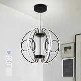 ADISUN Modern LED Globe Chandelier with Cool Design, Adjustable and Dimmable Pendant Light for Livin