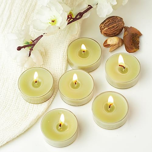 Image of AuraDecor Scented Soy Wax Acrylic Tealight Candle, Organic Luxury Aroma, Aromatic /Aromatherapy Candle || Long Lasting Burning Time (Pack of 1, Lime Basil & Mandari)