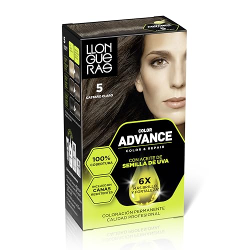 Llongueras Color Advance Tinte Pelo Mujer Coloración Permanente 100% Cobertura Incluso En Canas Resistentes - Tono 5 Castaño Claro