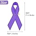 100 Pcs Purple Ribbon Pins Satin Awareness Ribbons with Safety Pins Domestic Violence Alzheimers Lupus Health Pancreatic Cancer Awareness Pins Support Bulk Items