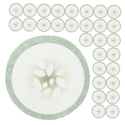 PACKOVE 200 Stück Gurken Augenpads Aus Weichem Vliesstoff Sanfte Augenpflege Pflaster Für Frauen Feuchtigkeitsspendend Hautschonend Mit Gurkenmuster Für Gesichtspflege Zu Hause