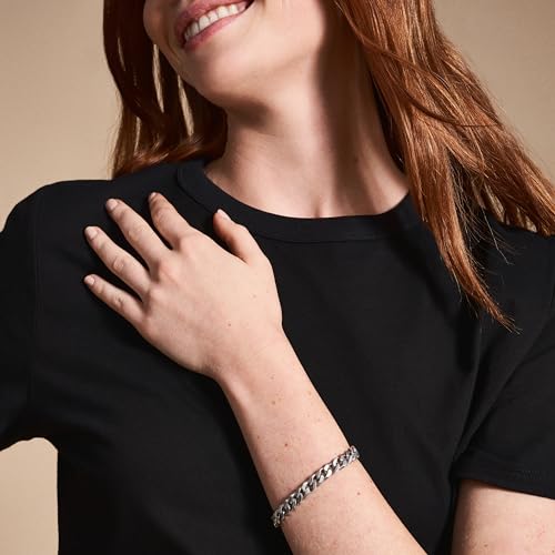Image of Fossil Men's Plated Stainless Steel Engravable Personalized Gift ID, Chain or Cuff Bracelet for Men