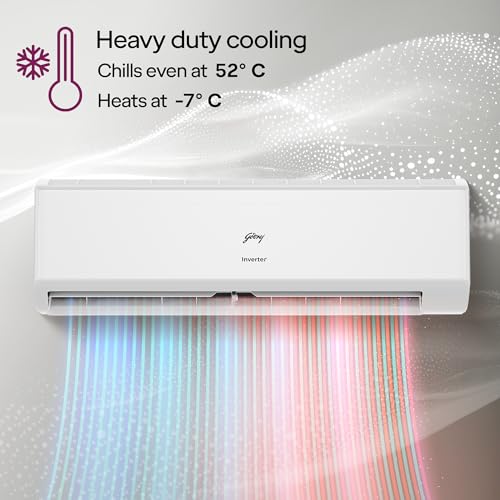 Image of Godrej 1.5 Ton 3 Star, Hot & Cold 52C to -7C, 5 Years Comprehensive Warranty, AI Powered, 4 Way Air Swing, Self Clean Technology, Inverter Split AC (Copper, 2025 Model, AC 1.5 SIH 18ITC3 WWS, White)