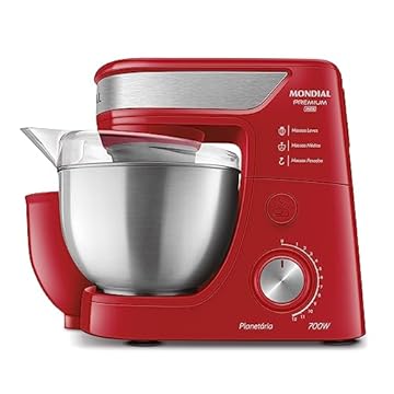 Batedeira Planetária, Mondial, Vermelho/Inox, 700W, 220V - BP-02P-R-TI