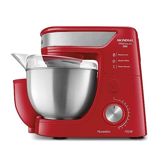 MONDIAL Batedeira Planetária, Vermelho/Inox, 700W, 220V - BP-02P-R-TI