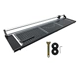 EQCOTWEA 48 Inch Rotary Paper Cutter & Trimmer Manual Rotary Paper Trimmer Precision Rolling Cutter with 2 Spare Blades/Angle Line for Photo Paper Film Label Photo Cardstock PVC