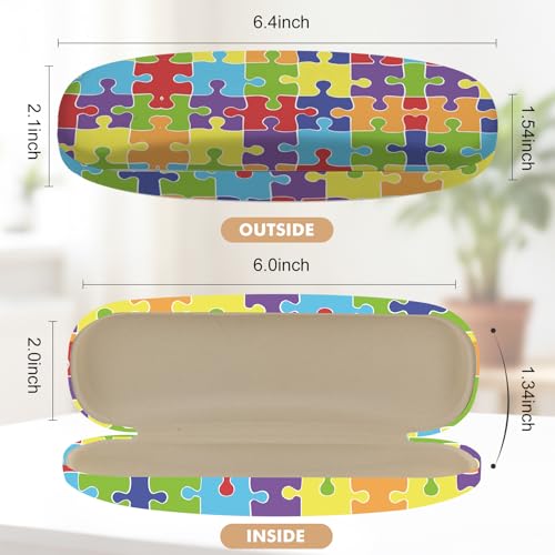 Image of Glasses Case Hard Shell,Portable Protective Eyeglasses Case, Eyeglass Holder Box with Cleaning Cloth,for Women Men