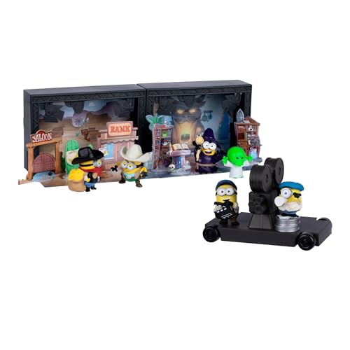 Minions Illumination's Monsters Backlot Studio Set, Build Your Monstrous Hollywood Production, Includes 2 Sound Stages, 6 Cast & Crew Mini Figures, 6 Themed Stage Props, and 1 Camera Cart by Minions - Image 3