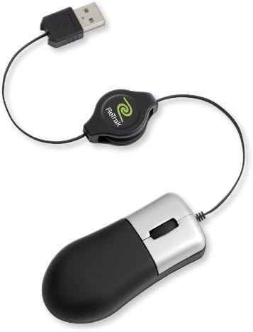 ReTrakRetractable Optical Mouse, Black and Silver (ETMOUSER)