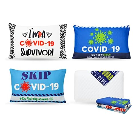 VISCO LOVE Travel and Camping Mate/Baby/Kid's/Teen's/Adult's Pillow Case- Pack of 4 (Covid Funny Pack) Cover