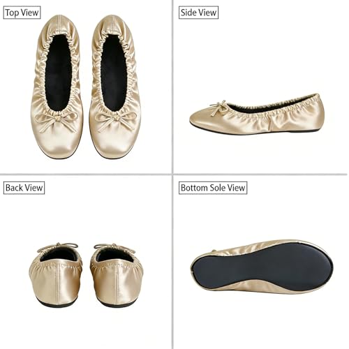 Image of Women's Foldable Ballet Flats - Portable Flat Shoes for Travel and Wedding that Fit in Your Purse