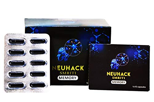 Neuhack Brain Booster Supplement with Bacopa(Brahmi), Ashwagandha, Shatavari, Vacha, Jatamansi, Kushmandam and Shankhpushpi - 100 capsules of Ayurvedic Memory booster, herbal nootropics supplements