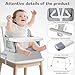 BOSEDSANG 4-in-1 Baby High Chair, Convertible Highchair for Babies and Toddlers, Portable High Chair with Foldable Design, Booster Seat for Kitchen, Dining & Outdoor Use, Easy to Clean & Storage(Grey)