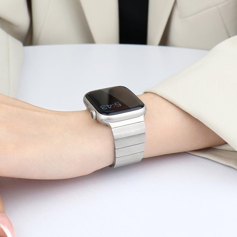 Bracelet luxe métal noir iWatch 41mm boîtier premium de style classique