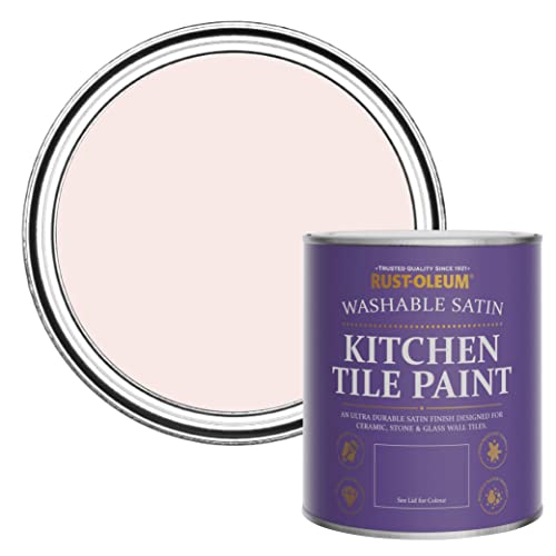 Rust-Oleum Pink water resistant Kitchen Tile Paint in Satin Finish - China Rose 750ml