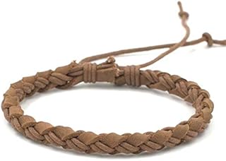 JewelOra MSU-0012 Unisex Brown Leather Jewelry Bracelet