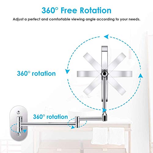 Miroir de maquillage mural pour routine beauté et rasage précis USB 3X