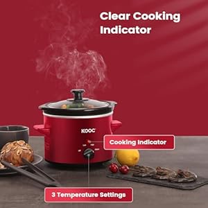 Koocsmallslowcooker2quartfreelinersincludedforeasycleanupupgradedceramicpotadjustabletempnutrientlossreductionstainlesssteelredround Urban Country Home Decor Kooc small slow cooker 2 quart free liners included for easy clean up upgraded ceramic pot adjustable temp nutrient loss reduction stainless steel red round urban country home decor