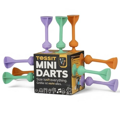 TOSSIT Mini Darts Saugnapf-Dartspiel Pétanque Indoor Outdoor für Wand und Boden Robustes Silikon Gesellschafts- und Reisespiel 9 Darts 3 Farben Zen Edition Lavendel Minze Karamell