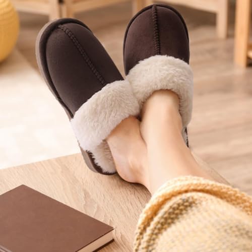 Image of Litfun Fuzzy Memory Foam Slippers for Women Indoor Outdoor House Shoes
