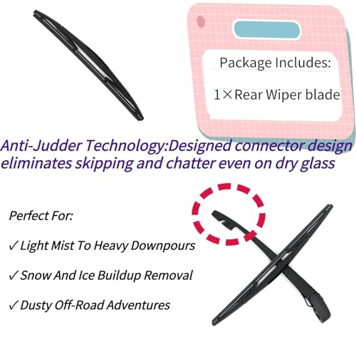 Rear Wiper Blade for Acura MDX 2022-2025 2023 2024| Exact Fit Base SH-AWD Type S Models | OEM Replacement Rear Back Windshield Wiper Blade by YYZYBB - Used condition - Image 7
