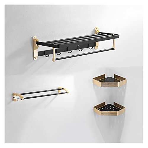 Accesorios de baño de aluminio anodizado con estantes premium set de 4 2