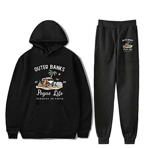 Outer Banks Pogue Life Hooded Sweatpants Suit Hip-Hop Casual Sweatshirt Suit Hoodies Men Women Sportswear Large