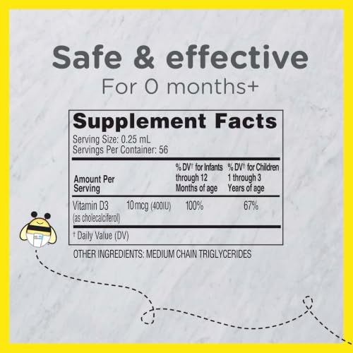 Zarbee's Vitamin D Drops for Infants, 400 IU (10 mcg), 0.47 Fl Oz - image 5