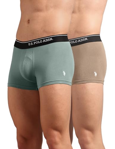 Image of U.S. Polo ASSN. Men's OET18 Cotton Stretch Breathable Underwear Trunks - Pack of 2
