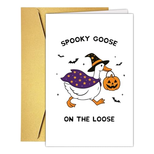 RPJIEKINXU Funny Halloween Card for Her, Cute Spooky Goose Halloween Card - image 1