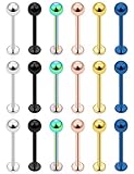 Yaalozei 20G 6mm Lip Labret Nose Medusa Monroe Ring Stud Piercing Stainless Surgical Steel Short Bar Flat Back Screw on in Nose Stud Thin Tiny Tragus Helix Cartilage Earring Piercin Jewelry Women Men