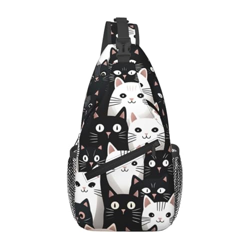 Bolso bandolera con estampado de gato para mujeres y hombres miniatura 1